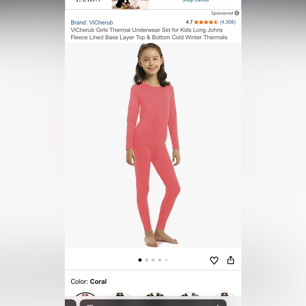ViCherub Orange Thermal Set for Kids